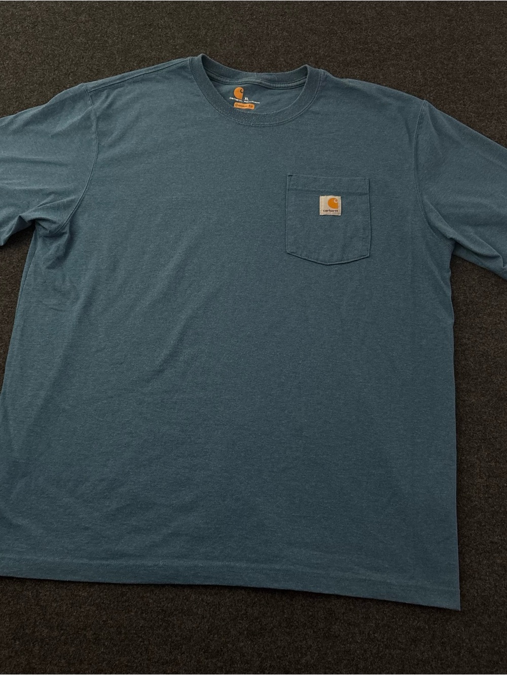 Carhartt Mens XL Loose Fit Heavyweight Pocket T-Shirt Blue Streetwear Workwear